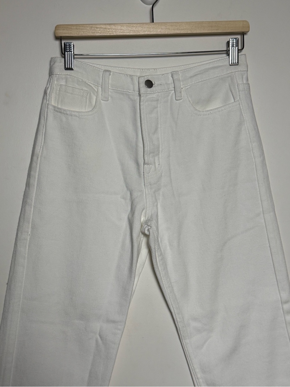 👌Princess Polly high waist straight leg raw hem white jeans cotton Size 6 - Picture 5 of 9